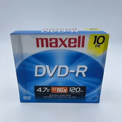 Maxell DVD-R Media 16x  (10 Pk) Brand New Factory Sealed • $9.99