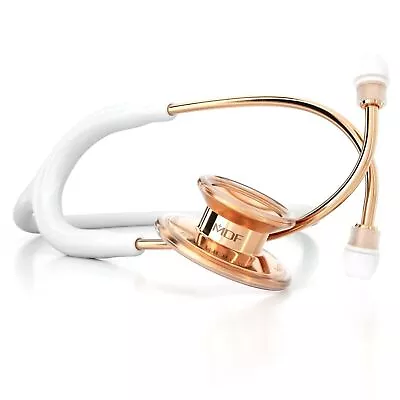 Mdf Rosegold Md One Stainless Steel Stethoscope Adult White Tube Rosegold • $80.03