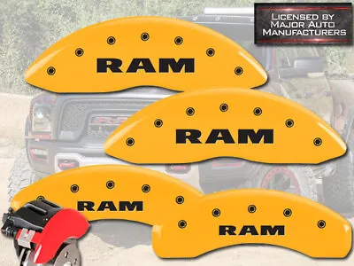 2022-2023  Ram  1500 Front + Rear Yellow MGP Brake Disc Caliper Covers 4 Piece • $289