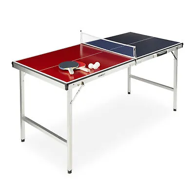 Table Tennis Plate Folding Midi Table Tennis Club Ball Mesh Suitcase Table • £82.01