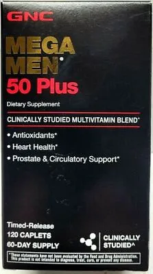 GNC Mega Men 50 Plus 120 Caplets Exp 6/2025 *Damaged Box* • $26.99