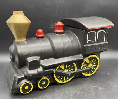 Vintage MCCOY Cookie Jar Train Engine Black With Gold Trim 1962 RARE • $59.99