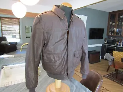 COOPER A-2 Leather Jacket USAF Flight / Bomber GOATSKIN- Sz 46 L Made In USA • $150