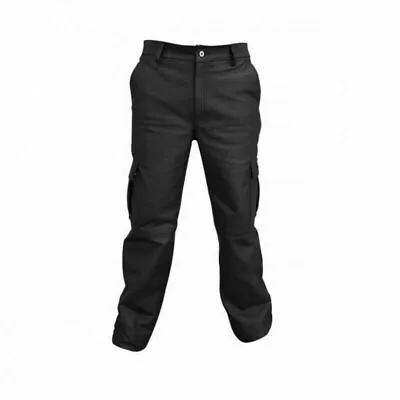 Mens Real Leather Cargo Pants Six Pockets Trouser Fully Lined Jeans Black Pants • $109.99