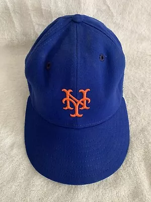 Vintage 80s NY Mets New Era Plain Logo Cap MLB Pro Model 100% Wool Size 7 1/8 • $60