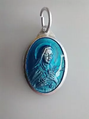 Vintage Catholic Blue Enamel St Therese France  • $15.99