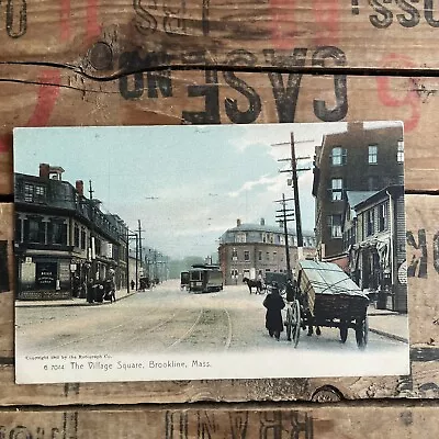 Antique Early 1900s Post Card MOXIE Sign Advertising Village Sq Brookline Mass • $20.80