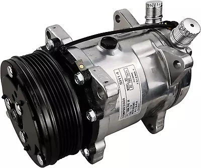 Universal A/C Compressor With Black 6PK Clutch Sanden 508 5H14 R134A Serpentine  • $182.99