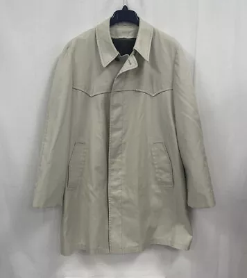 Vintage London Fog Trench Coat Removable Fur Lining In Beige Mens 44 Long • $30