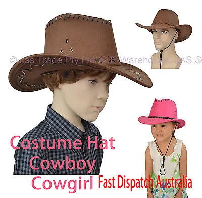 Toddler KID Or Adult Costume Party Dance Cowboy Cowgirl Hat PU Faux Leather • $6.19