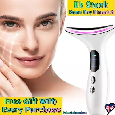 Face Massager Electric Facial Beauty Neck Face Lifting Anti Aging Care Women Men • £13.41