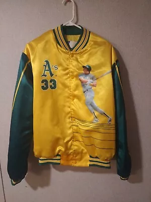 90's Jose Canseco Oakland Athletics A's VTG Jacket With Canseco Print On Back Xl • $80