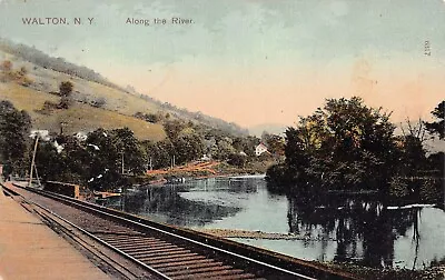 Walton NY New York O&W Railroad Railway Train Depot Station 1907 Vtg Postcard V2 • $113.20
