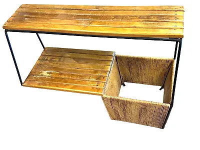 Vintage MCM Arthur Umanoff Wall Mount Shelf Holder Steel & Maple Wood 1950's • £437.90