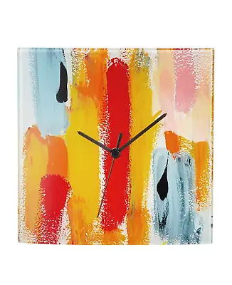 X BIG 25cm Amazing Multi Coloured Art Glass Studio Abstract Wall Clock • £99.99