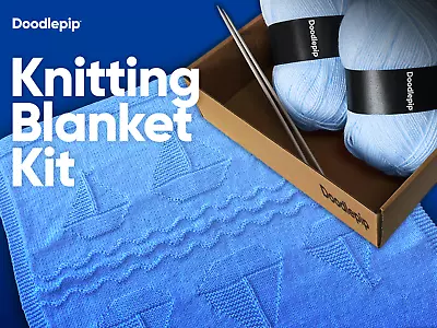 Complete Knitting Kit ~ Boat Blanket & Pom-pom Hat - Pattern/ Wool And Needles • £14.50