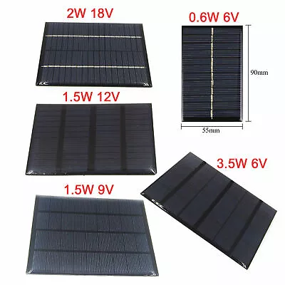 0.6W-3.5W 6V/9V/12V/18V Epoxy Cell Photovoltaic Battery Charger Solar Panel A2TS • £1.64