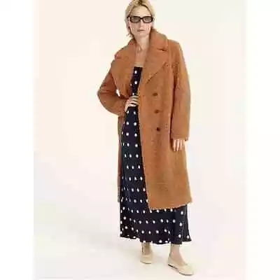 J Crew Womens Coat MEDIUM Teddy Double-breasted ADOBE CLAY $268 NEW • $119.94