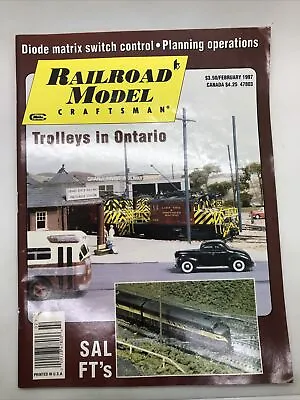 Railroad Model Craftsman Magazine February 1997 Vol 65 No 9 Trolleys In Ontario • $13.85