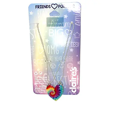 Claire's Best Friend Necklaces Rainbow Half Heart And Blue & Pink Half Heart • £3.99