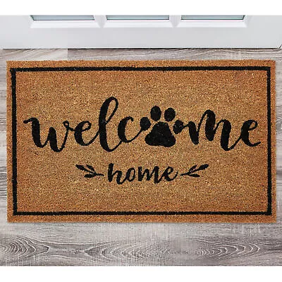 Mainstays Natural/Black Welcome Home Paw Coir Outdoor Doormat 18  X 30  Mat • $15.95