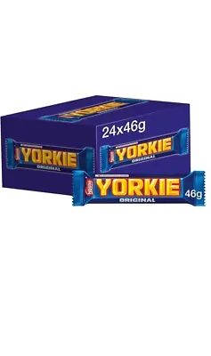 Nestle Yorkie Original Milk Chocolate Box Of 24 Full Size Bars 46g.DATE:9/2024 • £19.99
