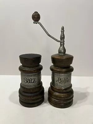 $50 • Buy Vintage Zassenhaus West Germany Salz Pfeffer Wooden Salt Shaker Pepper Mill