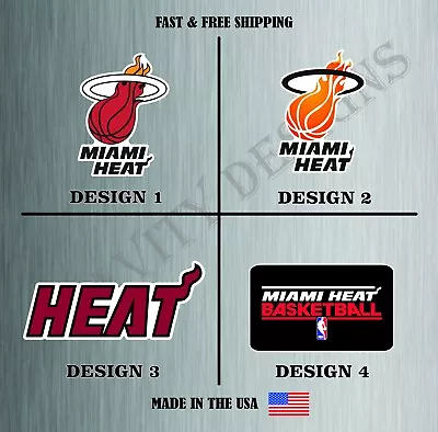 Miami Heat NBA Basketball Sticker Vinyl Decal Truck Bumper Wall Water Resistant • $23.14