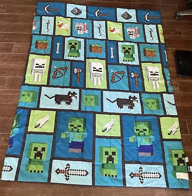 Minecraft Bed Sheets Comforter Bedspread Set Reversible Full Kids Bedding • $33.99