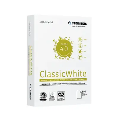 Steinbeis Recycled 100% Classic Printer Paper A3 80gsm Classic White 500 Sheets • £18.99