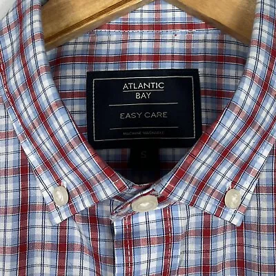 £4.50 • Buy ATLANTIC BAY - Mens Red & Blue Checkered Long Sleeve Shirt - Size S