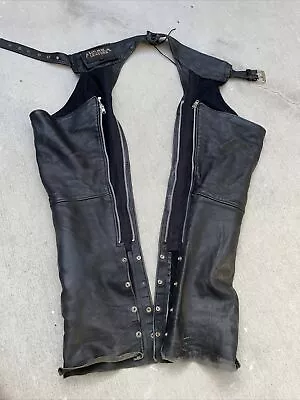 Alaska Anchorage Leather Mens Size Small Motorcycle Chaps • $25.99