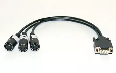 DB9 Breakout Cable For MPU PC Midi IMHQ14 Card. DB9 Male To 3x 5 Pin DIN Female • $33.30