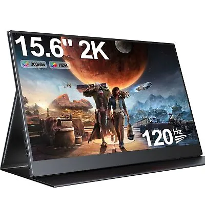 Used | 15.6” 120Hz Monitor 2K Portable Monitor USB C Gaming Monitor Freesync • $69.99