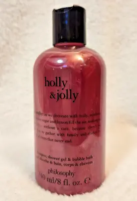 New Philosophy Holly & Jolly 3-in-1 Shampoo Shower Gel And Body Wash 8 Oz. • £12.34