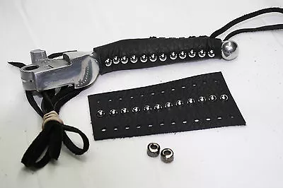 MCD Studded Leather Motorcycle Lever Covers Domed Spots Choice Fringe Length • $31.99