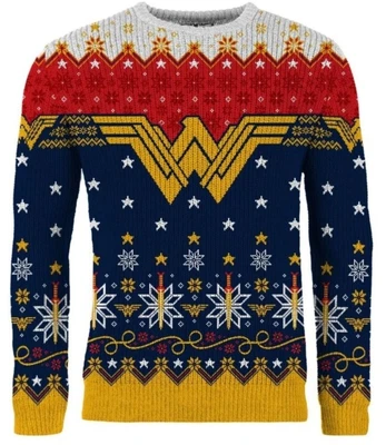 $42.78 • Buy Official DC Comics Wonder Woman Christmas Knitted Jumper Festive Ugly Sweater