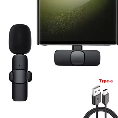 Wireless Lavalier Microphone For Android Phones IPad Type C Vlog Live Stream Mic • £6.99