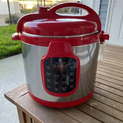 $44 • Buy Cooks Essentials 6 Qt Stainless Steel Electric Pressure Cooker Red- Open Box