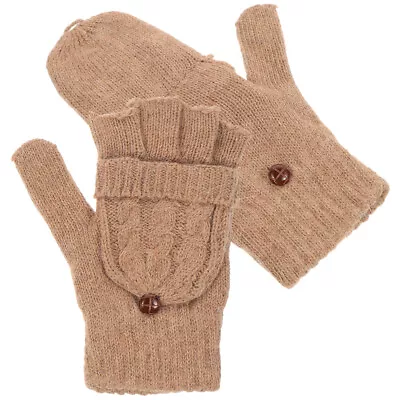  Warm Wool Knit Gloves Fingerless Winter Hand Warmers For Men Mittens • $9.39