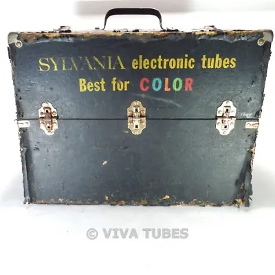 $44.95 • Buy Large Black Sylvania Vintage Radio TV Vacuum Tube Valve Caddy Carrying Case