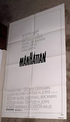 MANHATTAN Original 1979 One Sheet 27x41 Movie Poster WOODY ALLEN/DIANE KEATON • $79.99