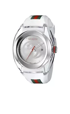 Gucci YA137102 Unisex Sync XXL Rubber Swiss Quartz Watch - White • $225