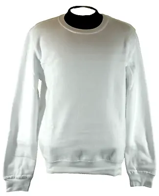 NEW Everlast Sport Plain White Cotton Blend Pullover Sweatshirt Tag L Sleeve 33 • $14.71
