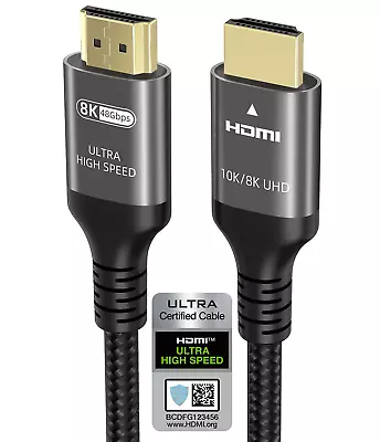 Ubluker 10K 8K 4K HDMI 2.1 Cable 1M Certified Ultra High Speed HDMI Cable 4K... • $17.84