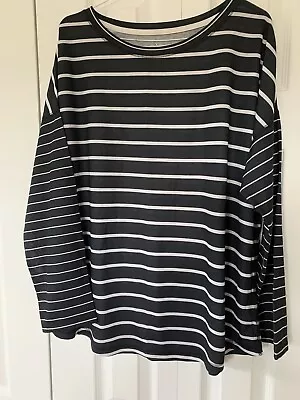 Made For Life Black White Long Sleeve Workout Or Casual Shirt Top Plus Size XL • $4.75