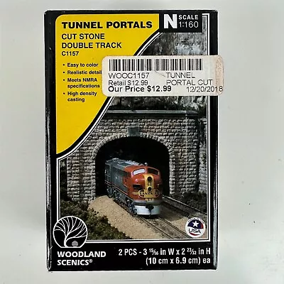 Woodland Scenics C1157 Cut Stone Double Track Tunnel Portals N Scale (2 Pcs) NEW • $11.97