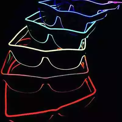 £6.59 • Buy EL Wire Neon LED Light Sunglasses Eyewear Shade Nightclub Halloween Clear Led