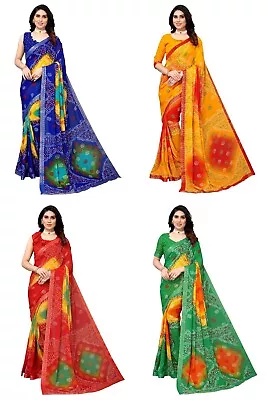 £12.95 • Buy Saree Blouse New Sari Georgette Indian Pakistani Wedding Bollywood Party Wear