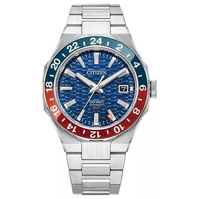 Citizen Series 8 GMT Automatic Pepsi Red Blue Bezel 41mm Luxury Watch NB6030-59L • $2250